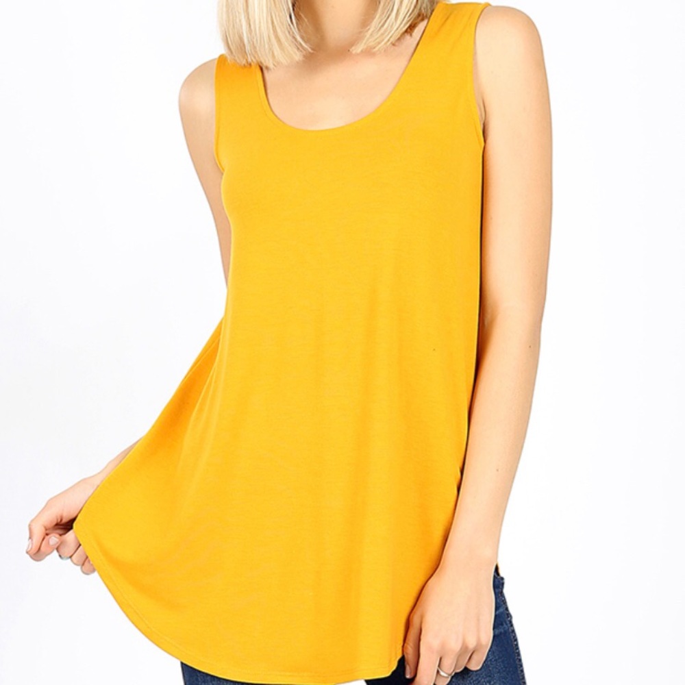 Zenana Premium/Outfitters Boutique Brand Mustard Tank Size Small NWOT